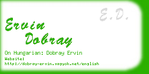 ervin dobray business card